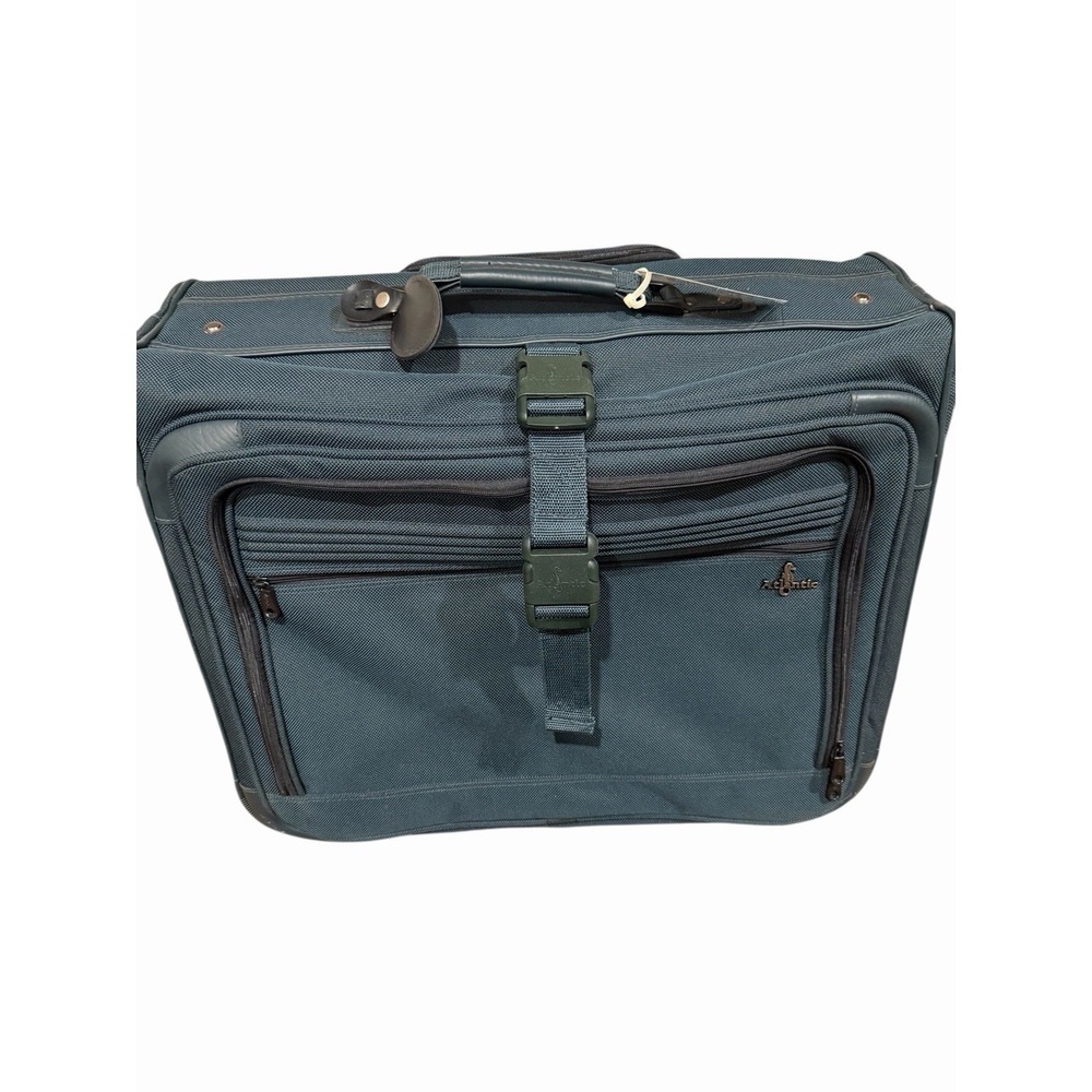 Atlantic Army Green Nylon Rolling Garment Suitcase Luggage Size 24"x22"x9"‎
